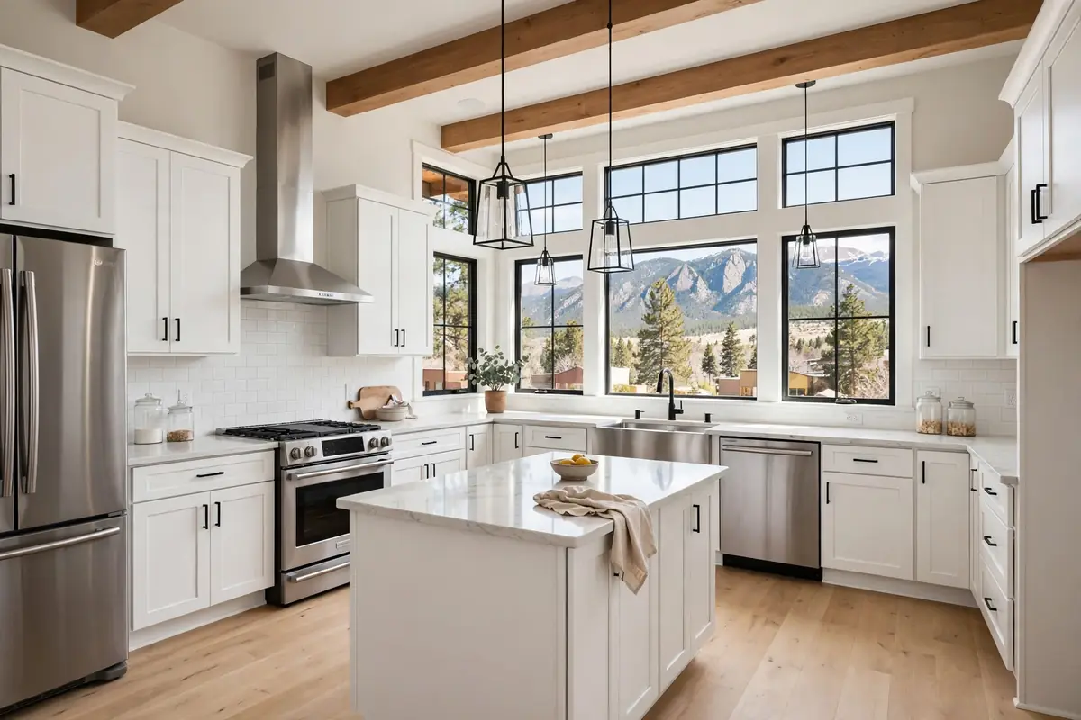 Finished kitchen with newly installed cabinets in Colorado Springs