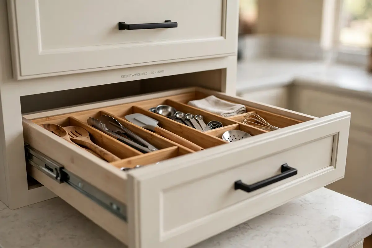New affordable shaker cabinets with soft-close drawers in a Security Widefield CO kitchen remodel